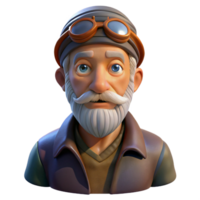 impressive abstract Portrait of an Elderly Man with Deep Wri 4K png