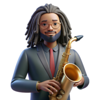 wonderful abstract Portrait of a Musician with Long Flowing genuine png