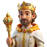 elegant traditional Portrait of a Regal King with a Crown Sce high quality png