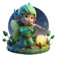 extraordinary rustic A Mischievous Pixie Playing a Flute in A original png