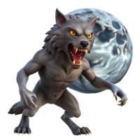 dramatic abstract A Fierce Werewolf Howling at the Full M detailed png