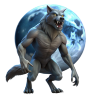 dramatic rustic A Fierce Werewolf Howling at the Full M professional png