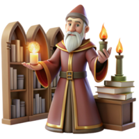 serene rustic A Powerful Wizard Casting a Spell in a G authentic png