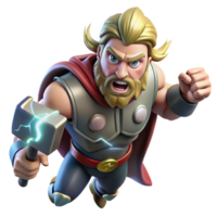 serene modern Thor Wielding Mjolnir Norse God of Thunder authentic png