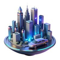 magnificent abstract A Futuristic Cityscape at Night Flying C 4K png