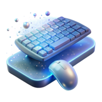 vibrant abstract A Levitating Keyboard and Mouse Made Of high quality png