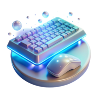 serene rustic A Levitating Keyboard and Mouse Made Of 4K png