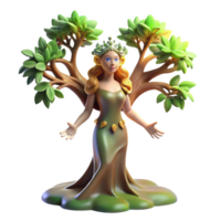 wonderful artistic An Elegant Dryad Emerging from an Ancient authentic png