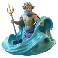 dramatic modern A Stoic Poseidon Commanding the Waves Tu premium png