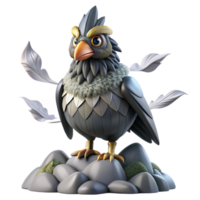 beautiful creative A Tengu Perched on a Mountaintop Feather original png