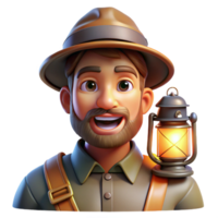 dramatic vintage Portrait of an Adventurous Explorer With authentic png