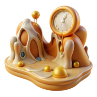 elegant rustic A Surreal Landscape of Melting Clocks A authentic png