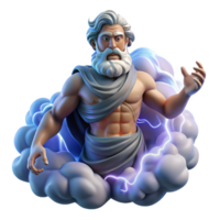 dramatic abstract Zeus God of Thunder with Lightning Bolts high resolution png