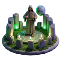 impressive abstract A Mysterious Druid Performing a Ritual I premium png