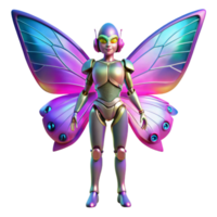 extraordinary classic A Cyborg with Butterfly Wings Vibrant C authentic png