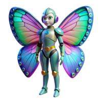 serene contemporary A Cyborg with Butterfly Wings Vibrant C professional png