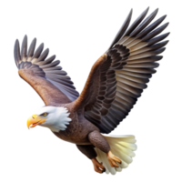 serene rustic A Majestic Bald Eagle Soaring Through The 4K png