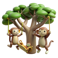 extraordinary minimalist A Group of Monkeys Swinging Through The authentic png
