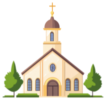 A simplified illustration depicts a church with a cross on top png