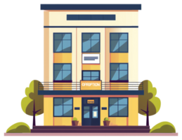 An illustration of a building with corruption written on it png