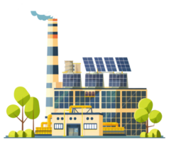 The cartoon image of a factory and surrounding environment png