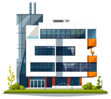 A modern style architectural building with large windows and clean lines png