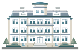 Illustration Depicting a Large Elegant Multistory Building Structure png