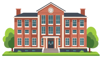 A classic building with many windows and a clock above the doors png