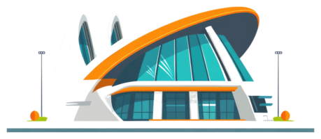 Modern architectural design showcases a futuristic style building design png