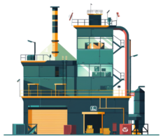 A sticker of a factory with a large chimney png