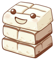 A smiling stack of cute cartoon rectangular block pieces png