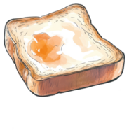 A Slice Of Bread Toasted With Egg Yolk And Butter png