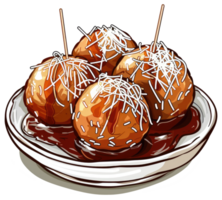 Appetizing dessert balls with grated topping served on a plate png