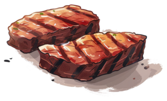 Two grilled beef steaks ready for a delicious and savory meal png