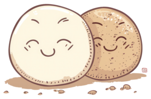 Smiling Potatoes Huddled Together In Cute Animated Illustration png