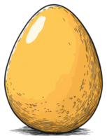 A vibrant illustration of a single golden egg with shadows png