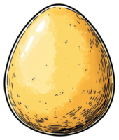 A single yellow egg is displayed in an illustrated style png