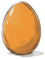 A single brown colored egg is standing upright on its base png