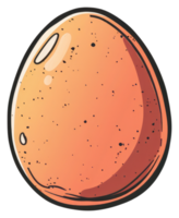 An isolated illustration of a single brown egg with defined shadows png