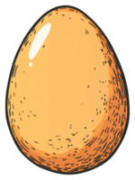 A single golden brown egg with glossy white highlights displayed png