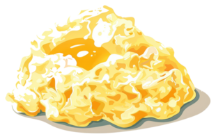 A stylized image of a serving of scrambled eggs png