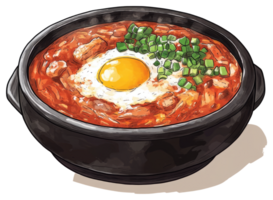 An illustration of a bowl filled with a delicious stew png