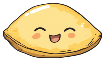 A cute cartoon dumpling smiling cheerfully with happy expression png