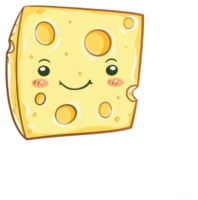 A Cartoon Cheese Block With A Happy Smiling Face png