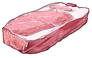 A large artistic rendering of a cut of fresh uncooked meat png