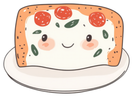 An Adorable Slice Of Pizza Smiling On A Round Plate png
