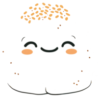 A Happy Smiling Hamburger Bun With Sesame Seeds on Top png