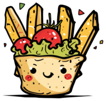A cartoon image of a smiling bowl with food inside png