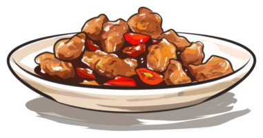A Delicious Serving Of Fried Food With Some Peppers In It png