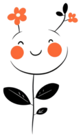 A happy anthropomorphic flower displaying an inviting gentle smile png